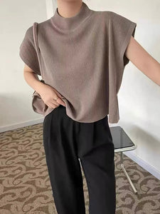 Turtle Neck Simple Chic Oversize Knitted Top