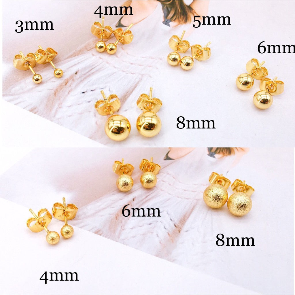 Gold earring (14K Bangkok Gold Earring Stud – Melody Ong Fashion)