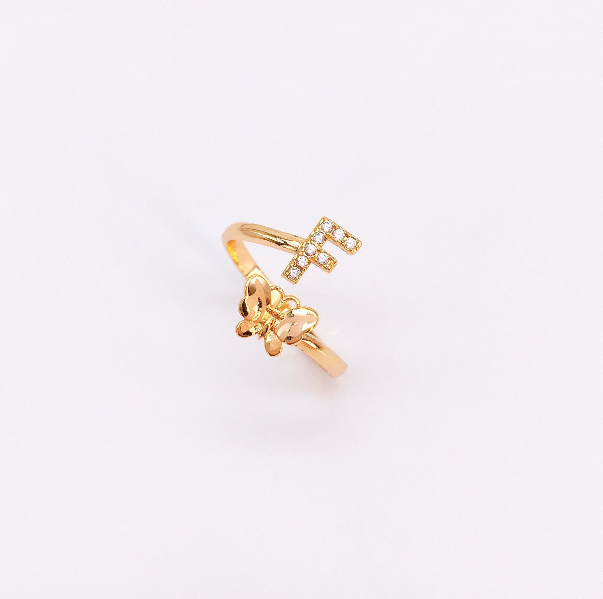 Class A Rose Gold Capital Letter Diamond Ring