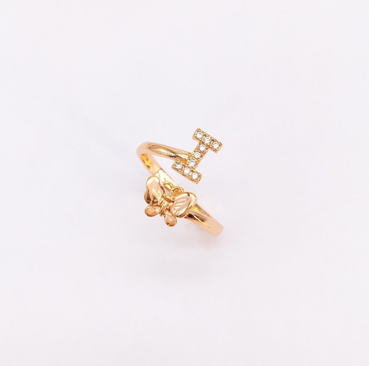 Class A Rose Gold Capital Letter Diamond Ring