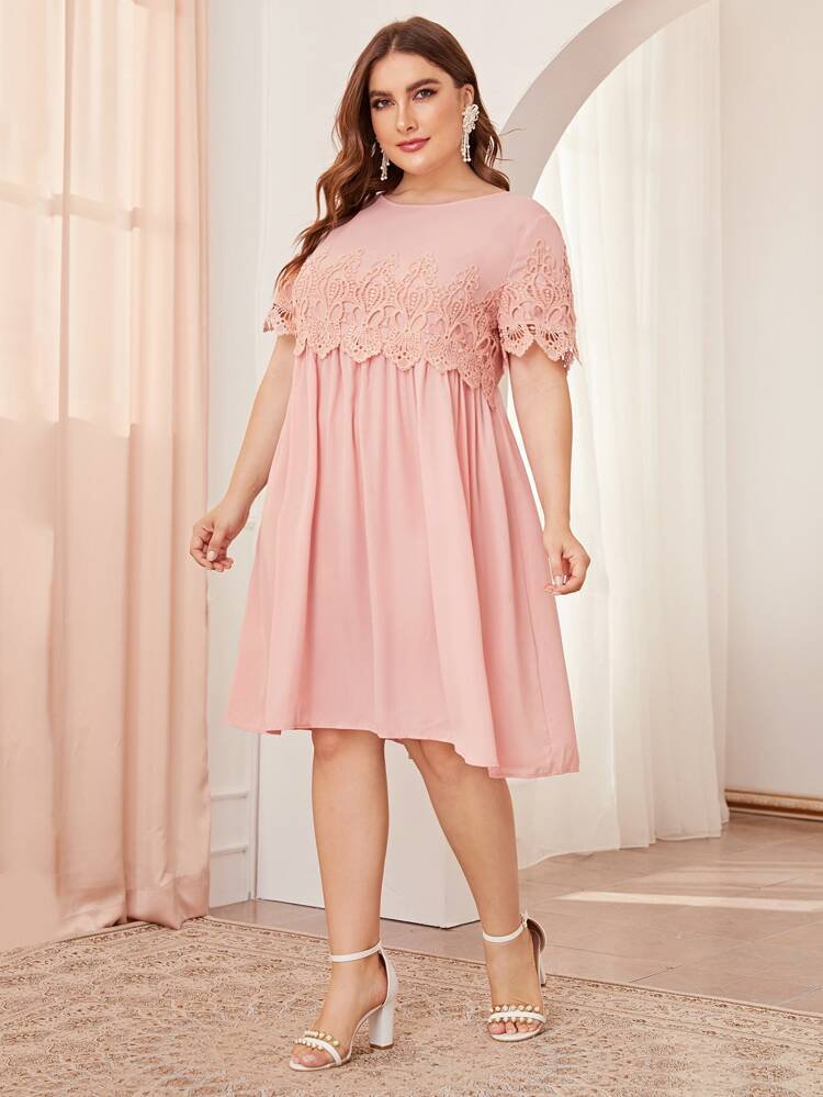 Mademoiselle Lace Plus Size Dress at Rs 3900.00, फीते वाली पोशाक - Pink  Fabb, Delhi