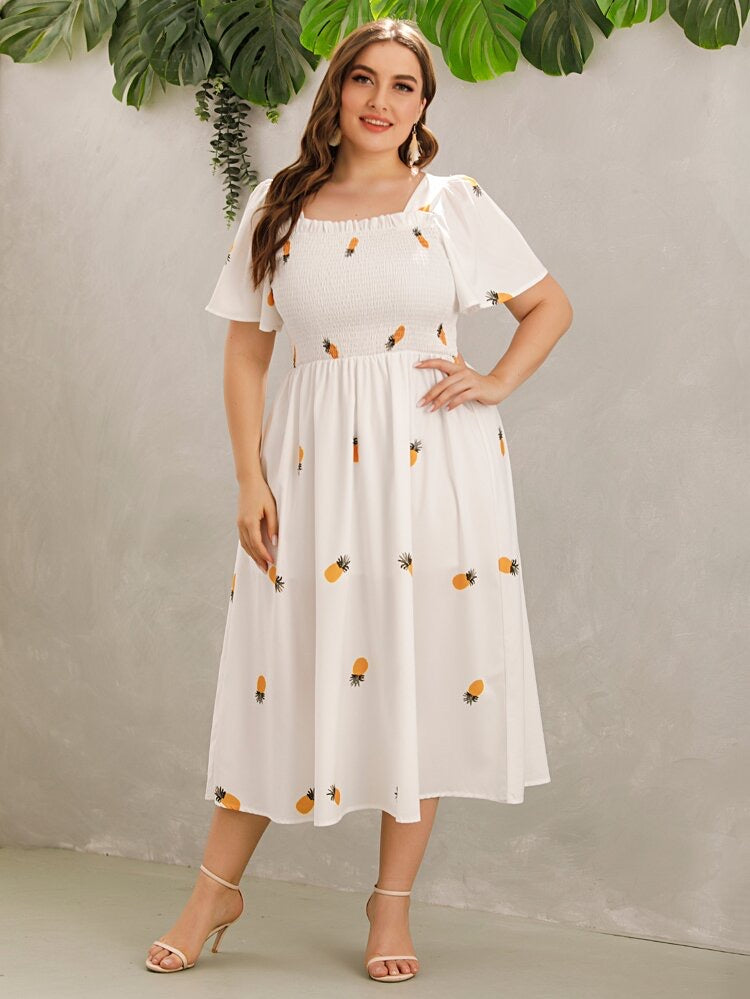 Plus size 2025 pineapple dress