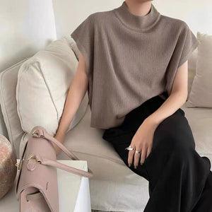 Turtle Neck Simple Chic Oversize Knitted Top