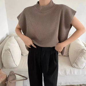 Turtle Neck Simple Chic Oversize Knitted Top