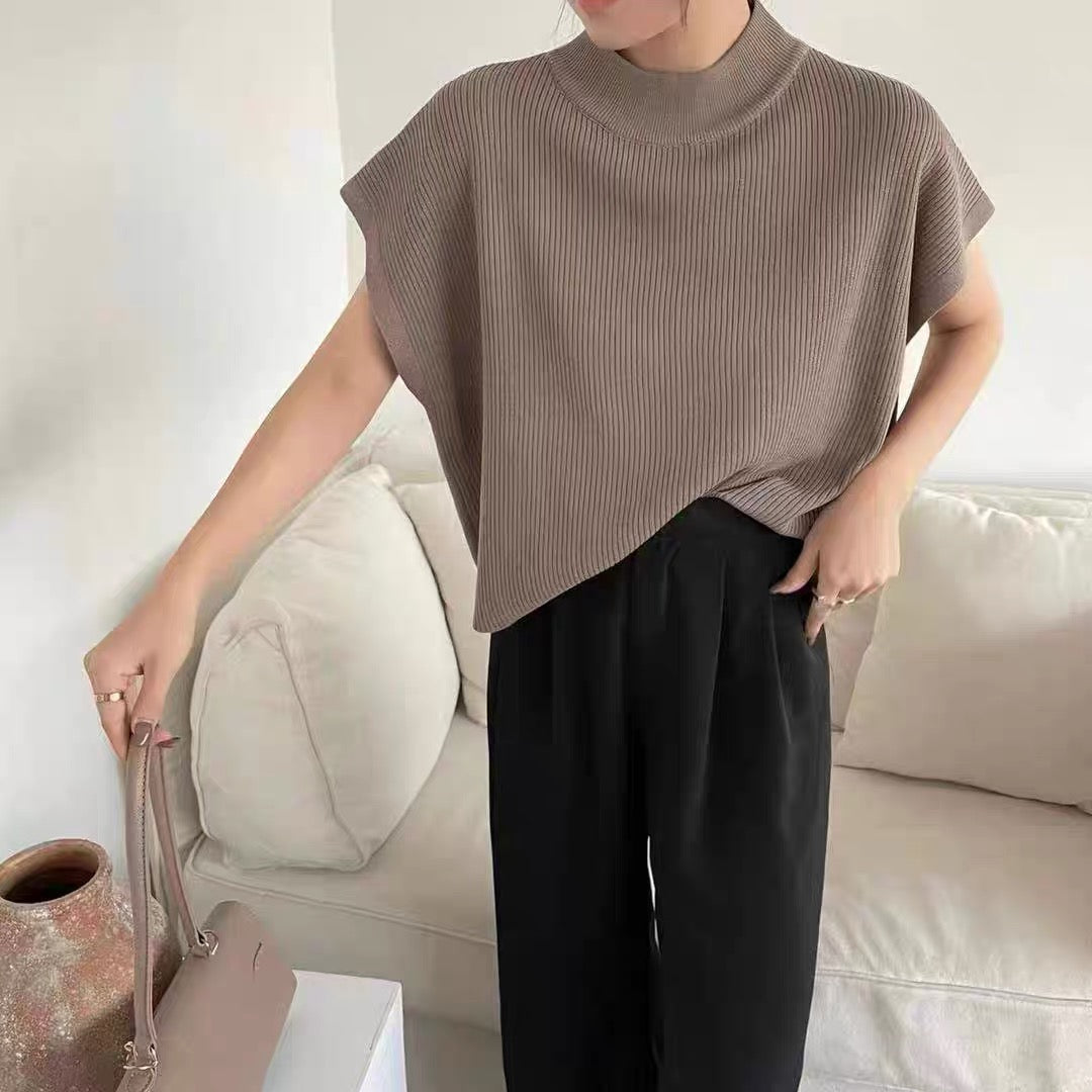 Turtle Neck Simple Chic Oversize Knitted Top