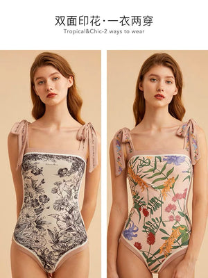 Premium Quality 2-side Print Jumpsuit Swimwear