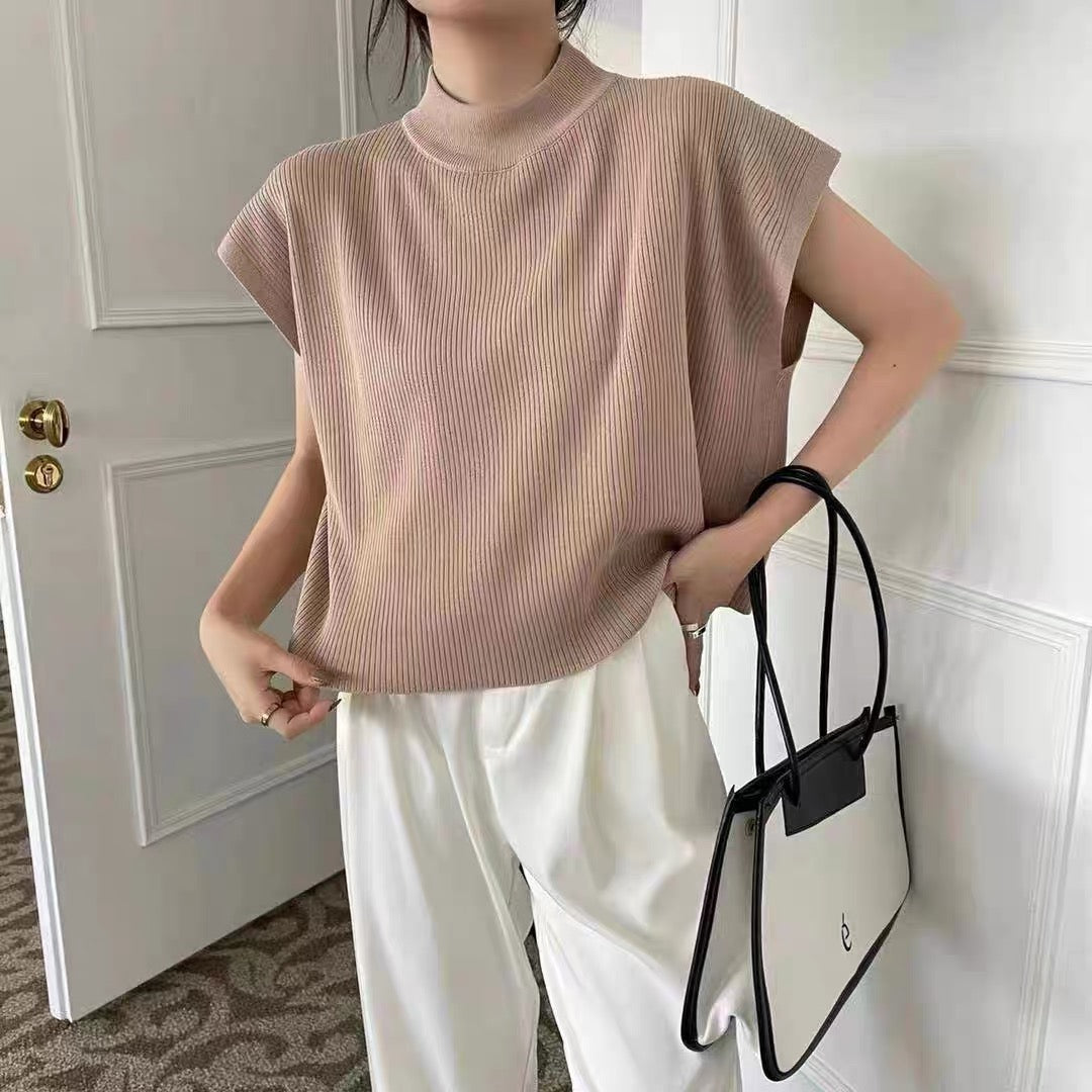 Turtle Neck Simple Chic Oversize Knitted Top