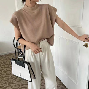 Turtle Neck Simple Chic Oversize Knitted Top