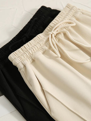 Round Neck Short Sleeve Top & Drawstring Garter Side Pocket Skirt Terno Set Coords