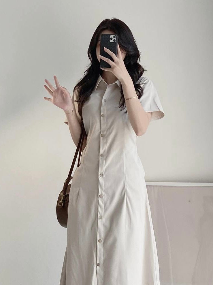 Polo Shift Dress Button Down Polo Shirt Long Dress