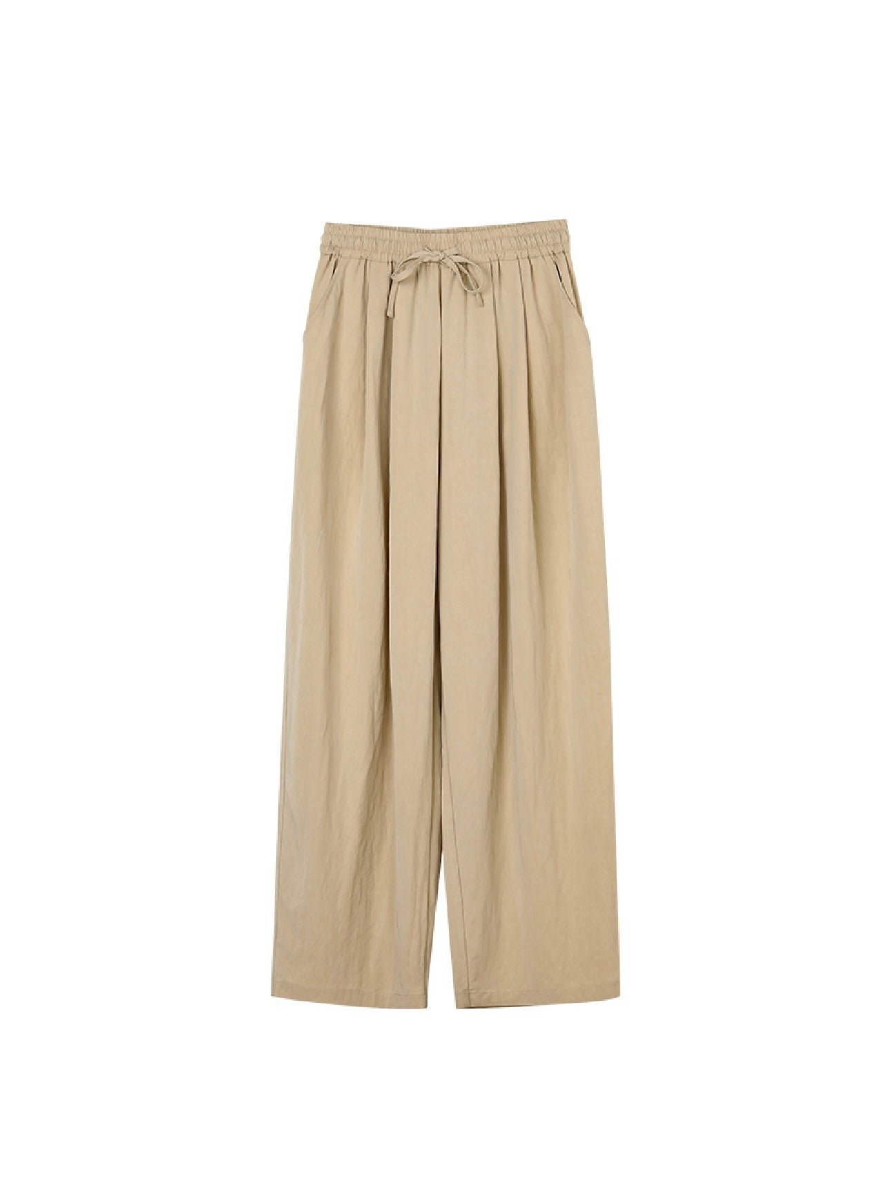 Drawstring Garter Side Pocket Loose Pants