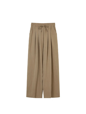 Drawstring Garter Side Pocket Loose Pants