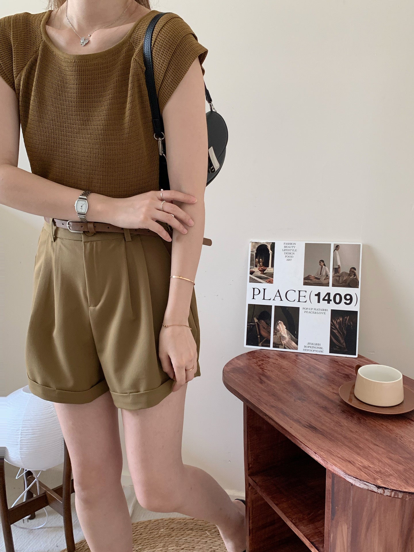 Linen Knitted Triple-layer Sleeve Oversize Top