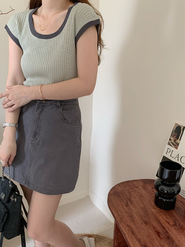 Linen Knitted Sleeveless Simple Top