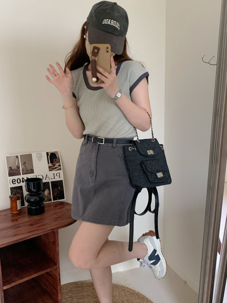 Linen Knitted Sleeveless Simple Top