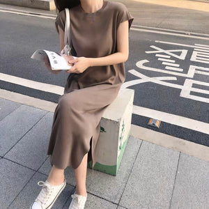 Side Split Oversize Knitted Dress