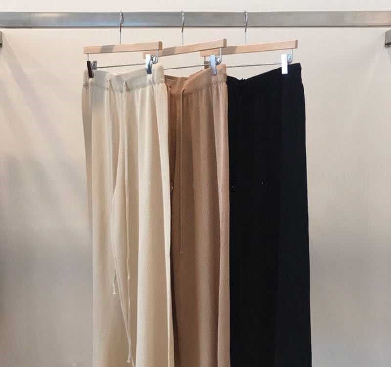 Side Slit Oversize Knitted Top & Drawstring Garter Wide Leg Loose Pants 2 in 1 Coords Terno Set