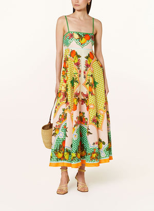 Fruit Multi Print Shirred Back Cami Dress