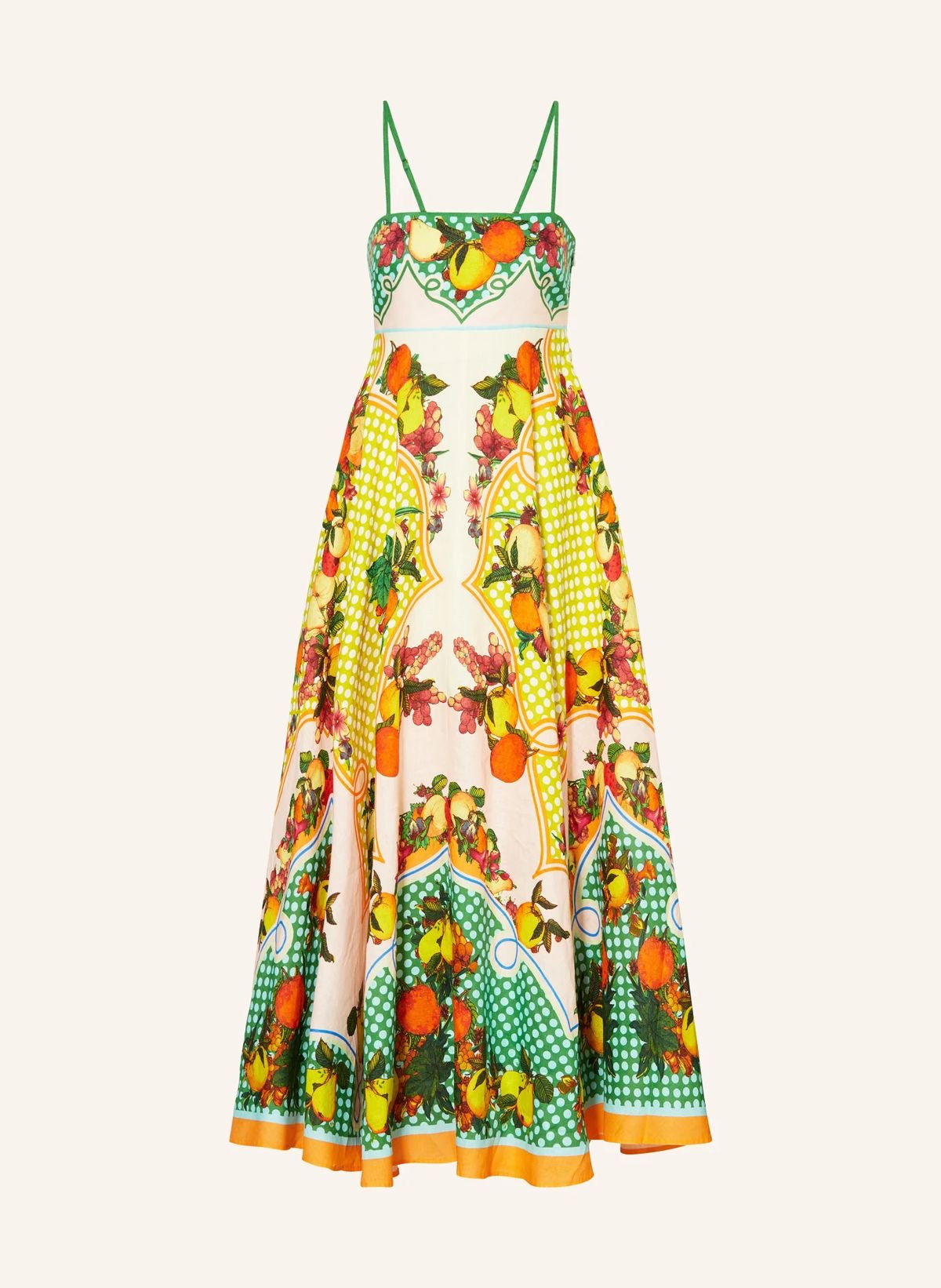 Fruit Multi Print Shirred Back Cami Dress