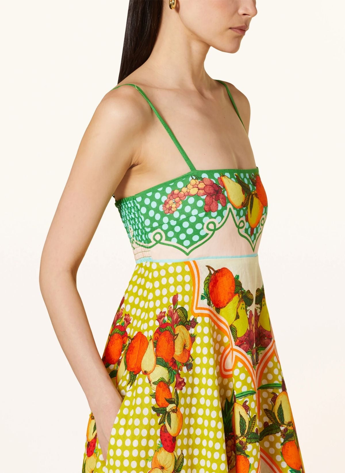 Fruit Multi Print Shirred Back Cami Dress