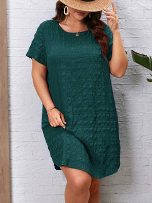 Back Button Detail Plus Size Dress