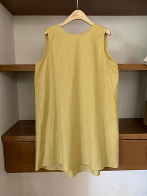 Single Button Back Solid Simple Dress
