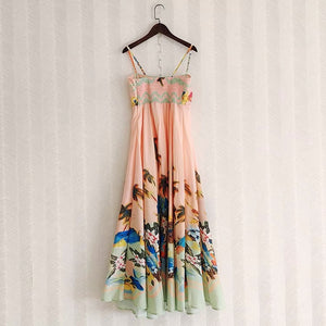 Summer Vibe Multi Print Shirred Back Cami Dress