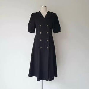 Self Belt Button Down Turn-over Collar Neck Shirt Dress