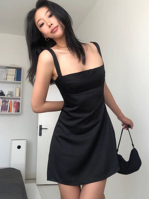 Square Neck Solid Cami Dress