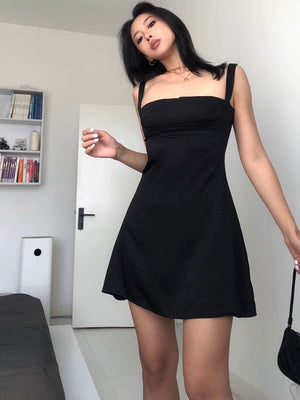 Square Neck Solid Cami Dress