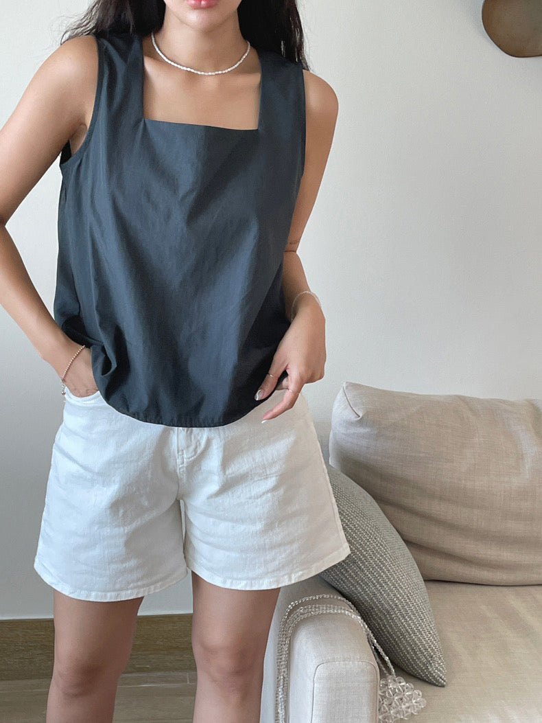 Square Neck Comfy Solid Top