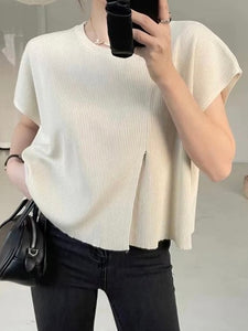 Side Split Oversize Knitted Top