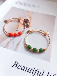 18 Rose Gold Coral Lucky Bangle for Kids