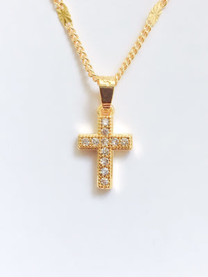 Bangkok Gold Manmade Diamond Pendant Necklace