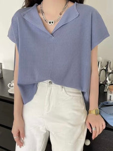 Open Neckline Batwing Sleeve Oversize Knitted Top