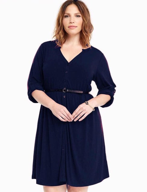 Plus Size Polo Dress with Belt