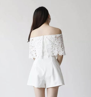 Embroidered Lace Jumpshort / Romper