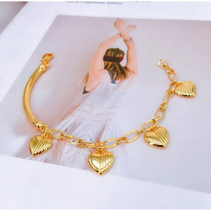 24K Bangkok Gold Ball/Heart/Cross/Infinity Bracelet