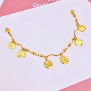24K Bangkok Gold Pendant Bracelet