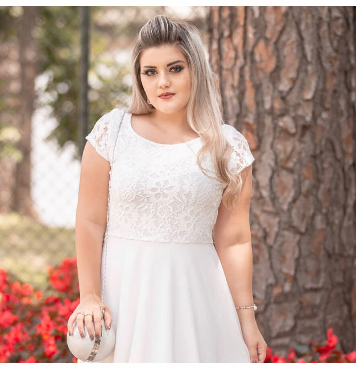 Romantic Lace Combo Plus Size Dress