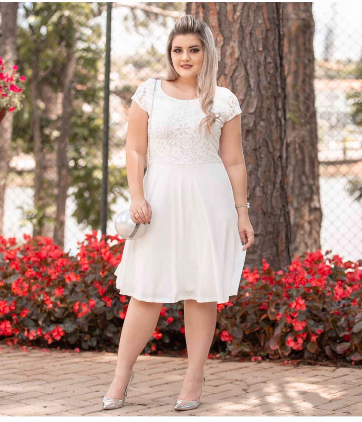 Romantic Lace Combo Plus Size Dress