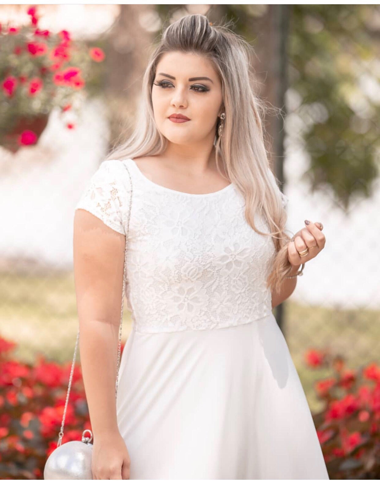 Romantic Lace Combo Plus Size Dress