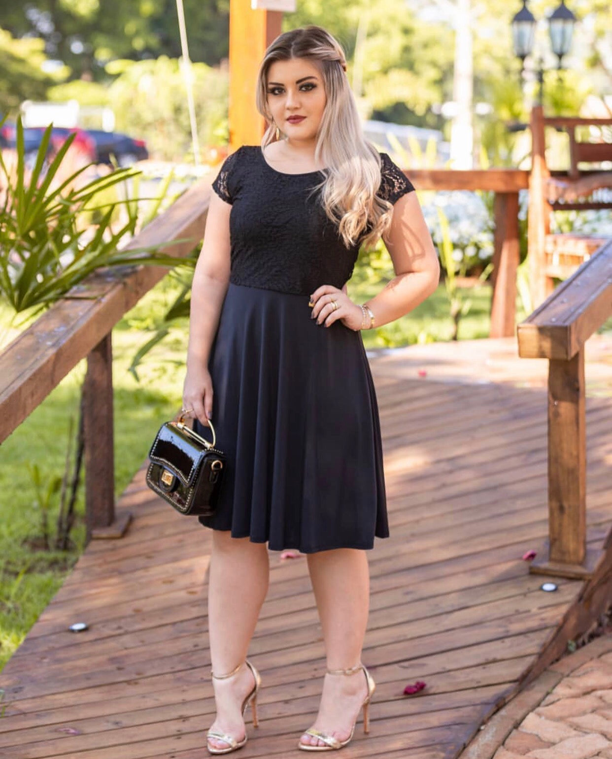 Romantic Lace Combo Plus Size Dress