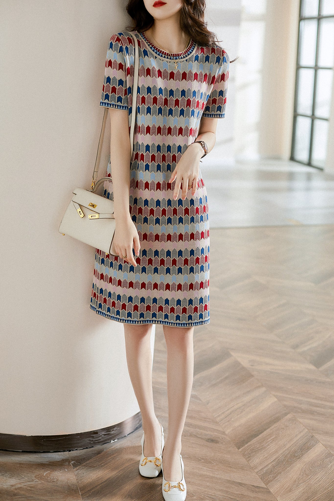 Multi Color Elegant Knitted Dress