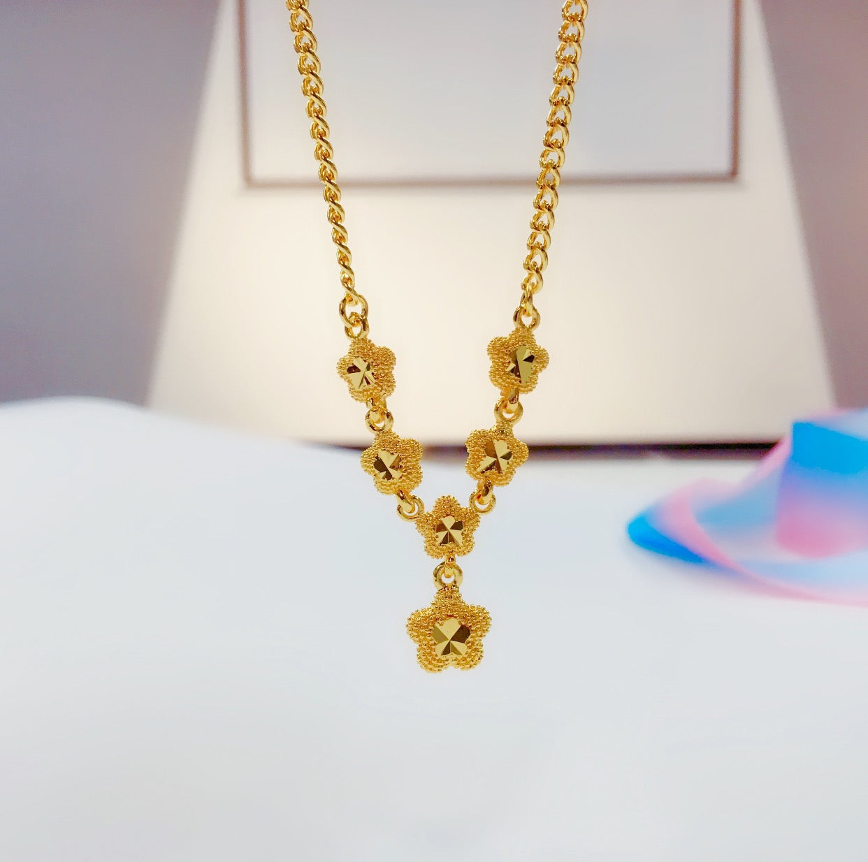 24K Bangkok Gold Pendant Necklace for Women