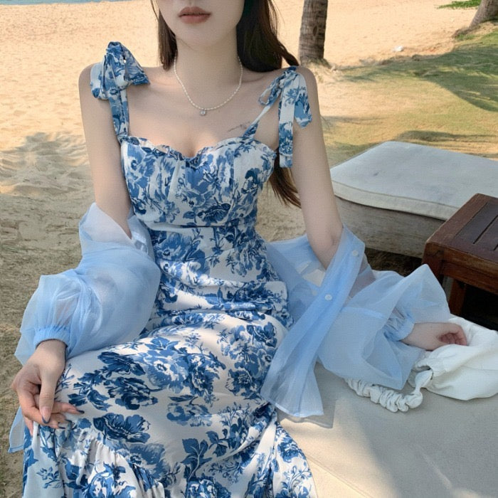 Vintage Floral Mermaid Cami Dress