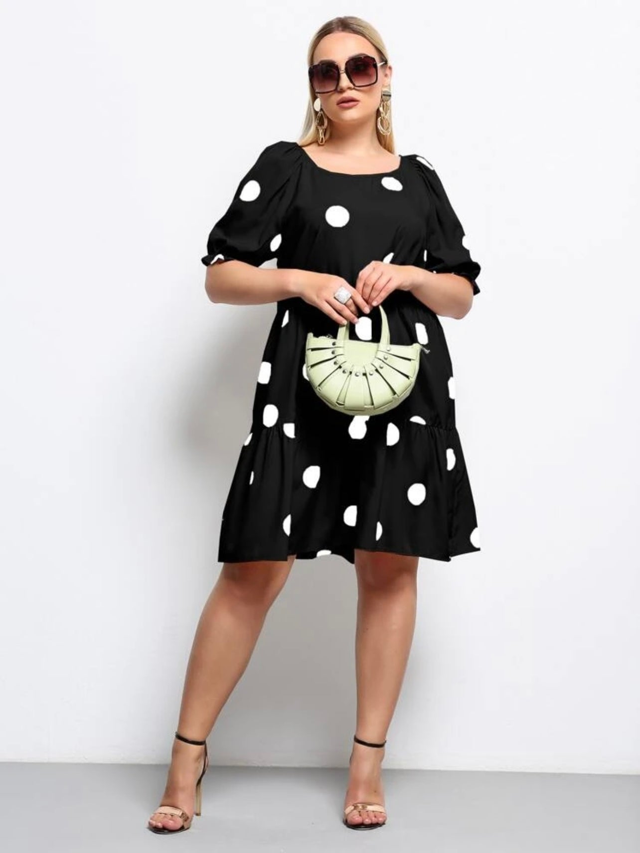 Polka Dot Babydoll Plus Size Dress