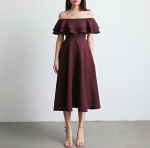 2-layer Off Shoulder Elegant Dress