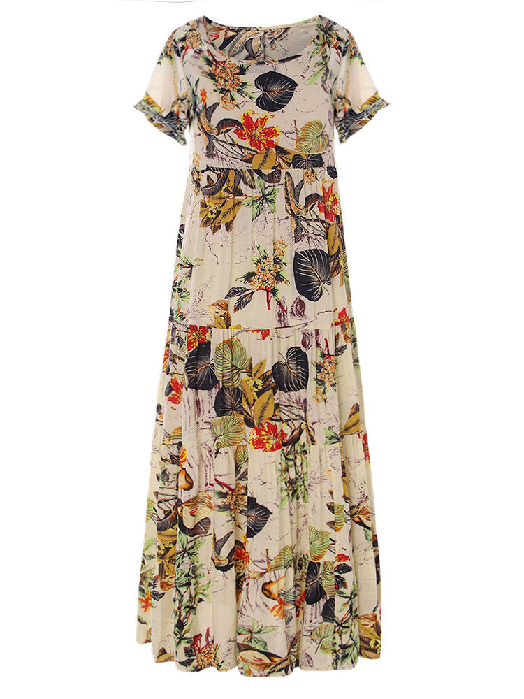Floral Patch Oversized Loose Dress