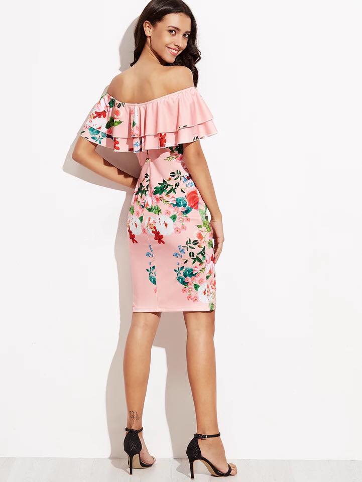 3D Floral Bodycon Dress